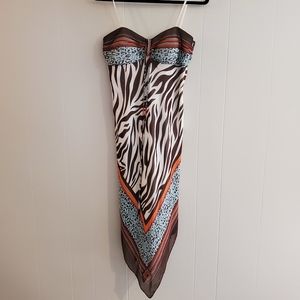 Animal Print Strapless Dress